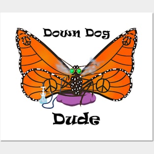 Down Dog Dude Butterfly Posters and Art